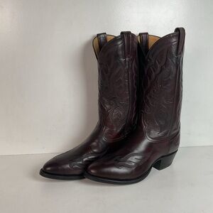 Vintage Tony Lama Cowboy Boots | Black Cherry | Men’s 9.5 D